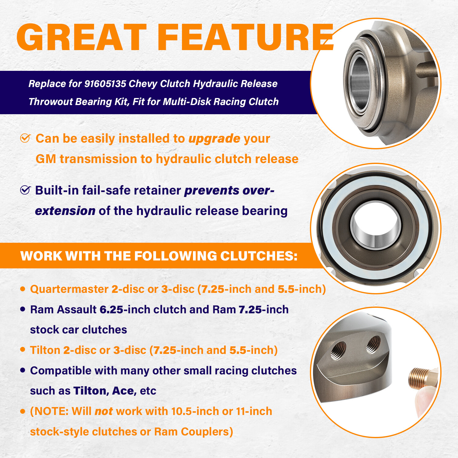 Racing Clutch Hydraulic Throwout Bearing 91605135 For Chevy Saginaw