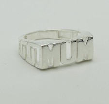 Solid 925 Sterling Silver Mum Ring Pinky Mother Band All Size Brand New