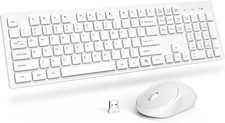 Wireless Keyboard and Mouse Silent 2.4GHz Cordless Full Size USB Mouse Combo ...