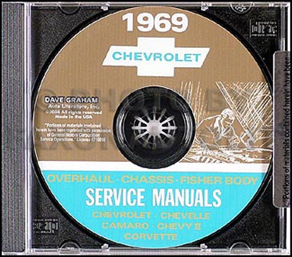 1969 Chevy Cd Shop Manuell Bel Impala Nova Camaro Chevelle El Camino Corvette-image