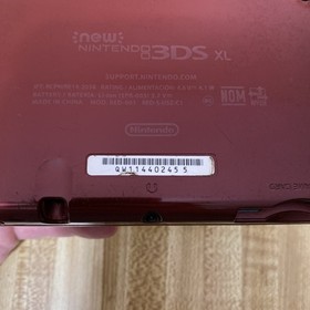 nintendo, new nintendo 3ds xl, metallic red, w/ charger, tested Top IPS