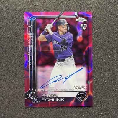 2025 Topps Chrome AARON SCHUNK #RA-AS Rookie AUTO /299 - MAGENTA LAVA REFRACTOR 