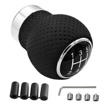 Car Gear Shift Knobs, 5 Speed Manual Vehicle Gearbox Shifter Lever, Leather