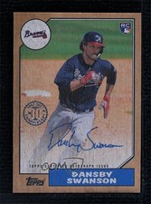 2017 Topps Maple Wood 8/25 Dansby Swanson #1987A-DS Auto 4o0