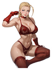 2112 Cammy Sticker, Made In USA, Laminated, Waifu, Curvy, Blonde, Busty