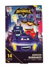 DC BATWHEELS Adhesive Bandages Sterile Strips 3/4"x3" 14ct Made in USA NEW!