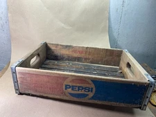VINTAGE PEPSI Wooden Crate Type with Blue Red Pepsi Lot 25 Newport PA