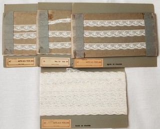 Lot Vtg French Cotton Lace Trim Beige Ivory 1/2” 3/4” France 100 Yds Dolls