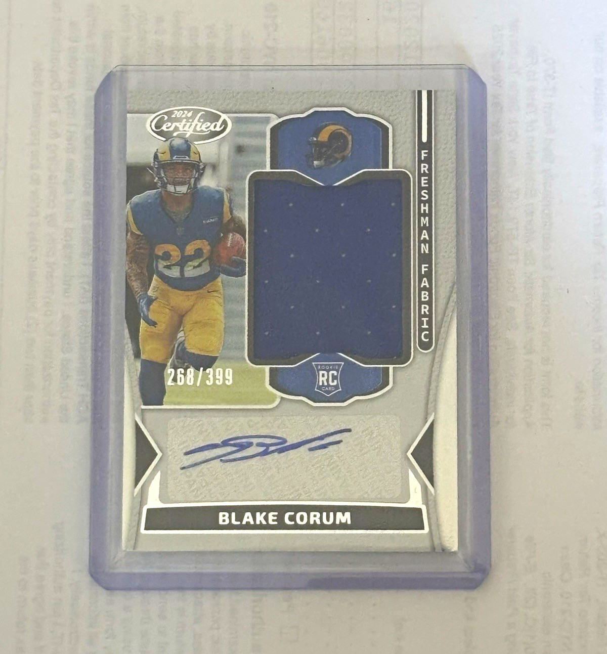 Blake Corum Panini Certified Freshman Fabric Mirror Signatures #FMSBCM Base