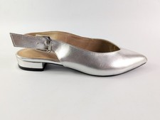 Kaleidoscope Silver Faux Leather Slingback Shoes Uk 5