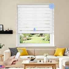 Grandekor Motorized Zebra Blinds with Remote Control,Smart Zebra Blinds for