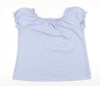 Matalan Damen blau Polyester Jersey Bluse Größe 14 Schulterfrei