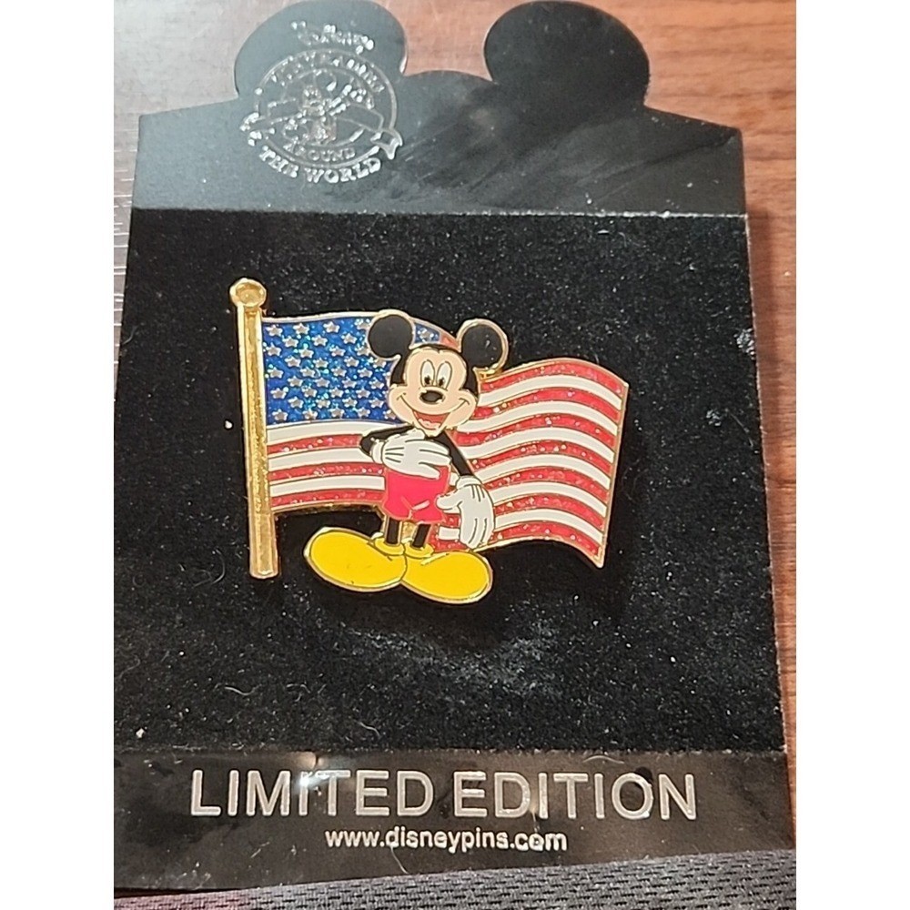 Disney Pin Old Glory Mickey Mouse American Flag Patriotic JUMBO LE