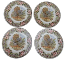 4 Dinner Plates Thanksgiving Churchill Myott Factory England 10-inch set C