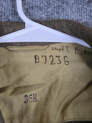 Vintage US Army Air Forces Jacket Mens 36R Olive Wool WWII Service