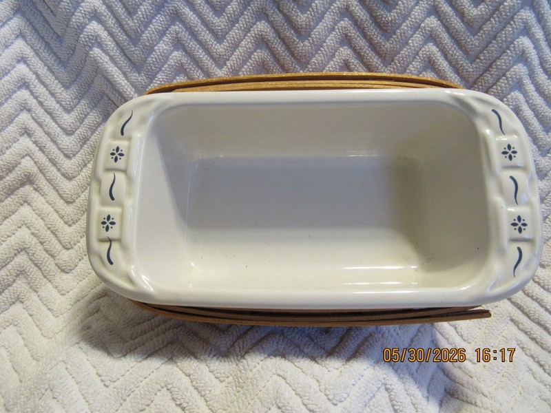 Longaberger Heritage Green Mini Loaf Pan With Basket