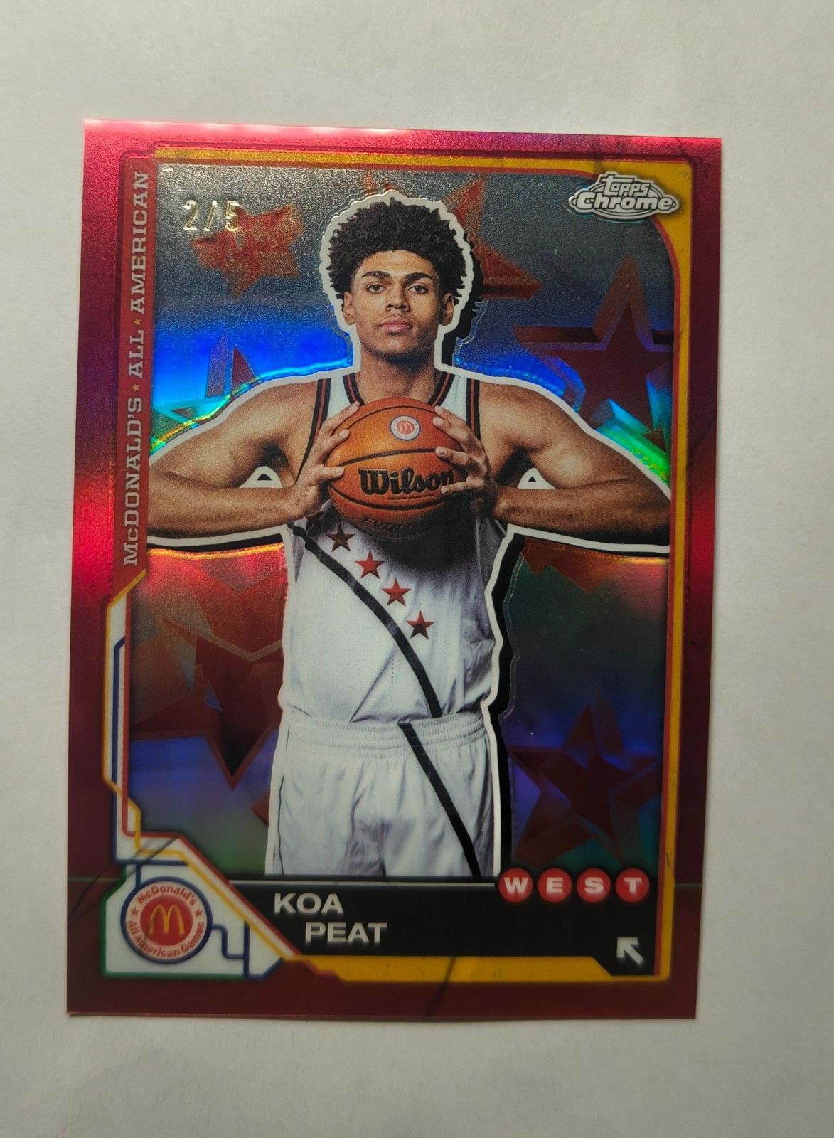 2025 Topps Chrome McDonald's All American Koa Peat Red Refractor 2/5 G2