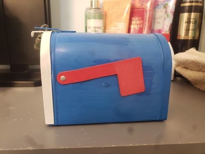 Miniature US Mail Blue metal Mailbox