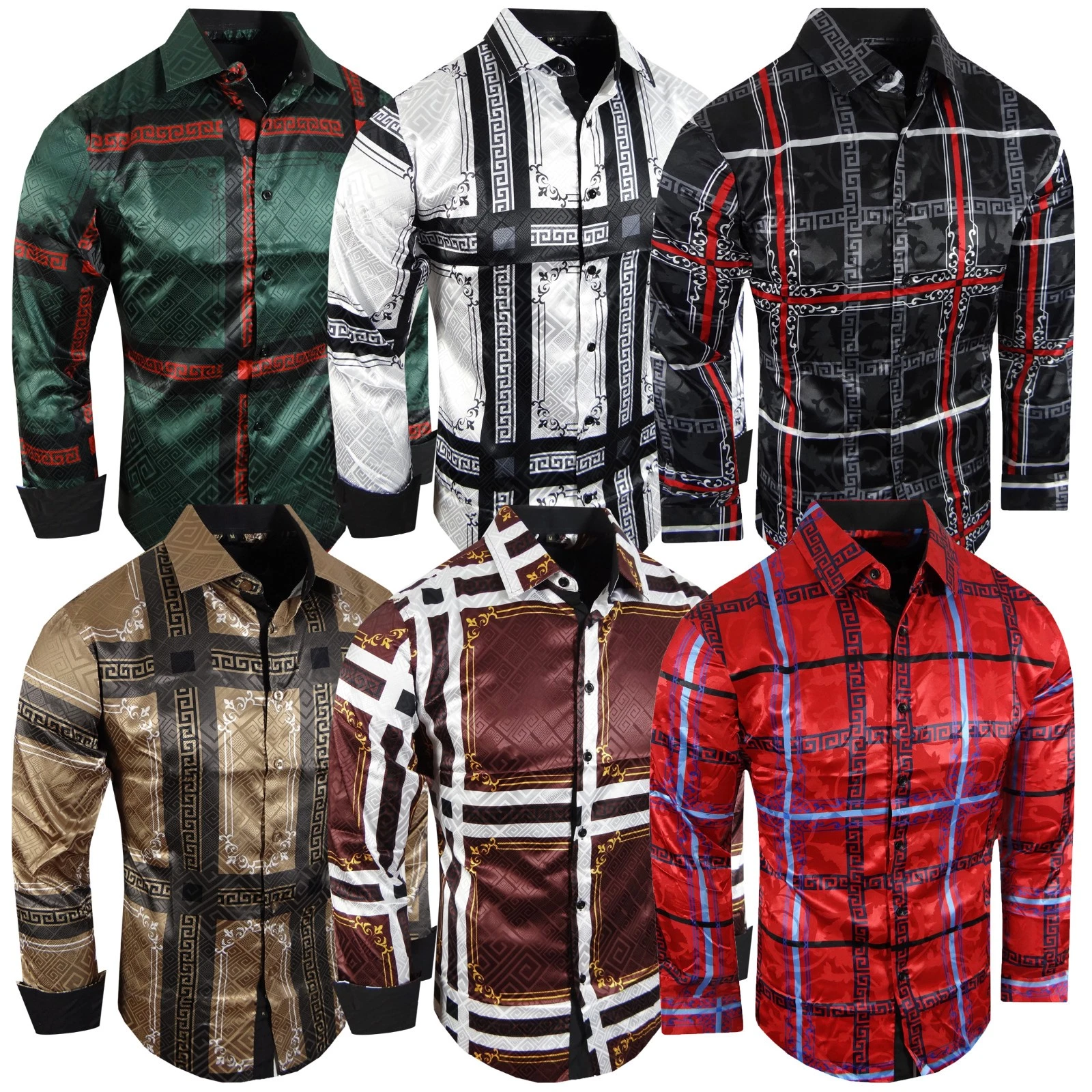 Designer Shirt Mens Luxury Italian Stripe Silky Sheen Stretch Slim Fit Button Up