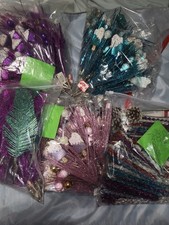 Over 300 Piece of Sprays Feathers Bows and Icicles. Most NWT See Photos