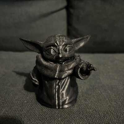 Black 3-D Print Of Baby Yoda