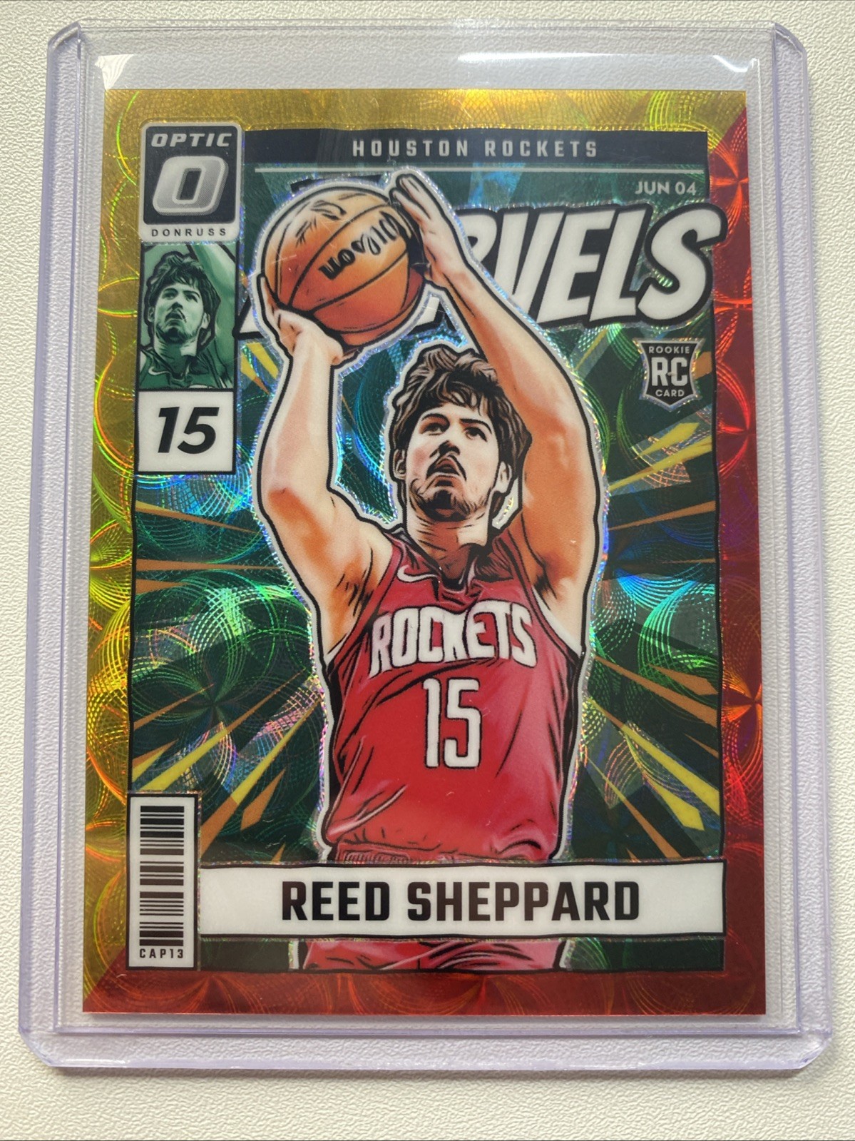 2024-25 Panini Donruss Optic Reed Sheppard #4 Red Gold Choice Net Marvels RC /99