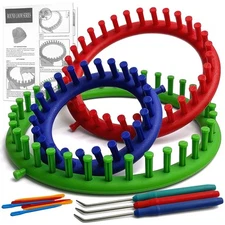 3-Size Round Knitting Loom Set for Beginners Crochet Kit for Hat or Scarf