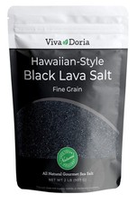 Hawaiian Black Lava Sea Salt, Fine Grain, Lava Salt, 2 lb 907 g 