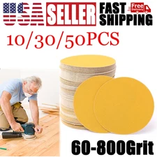 6" Inch DA Sanding Disc, Hook Loop Sandpaper 60-800 Grit 10/30/50/100Pcs