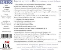 Manuela Custer Raff - Liriche Su Testi Di Dante - Cd - G4Z
