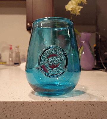 San Miguel Recycled Glass Blue Wine Glass Tumbler 5'' 100% Authentic