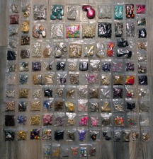105 bags Mixed Lot Loose Beads Findings Jewelry Making Supplies sorted colors.