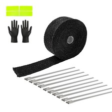 Exhaust Heat Wrap Roll 2" x 16' Black Fiberglass Heat Shield Tape 1 Rolls 5cm...
