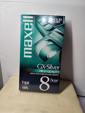 Maxwell VHS Blank Tape NEW Sealed 8hr GX Silver Video T-160 8hr For Recording