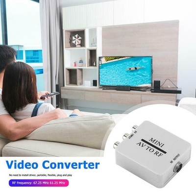 Mini RCA AV CVSB to RF 67.25/61.25MHz Video Audio Adapter Converter Box b