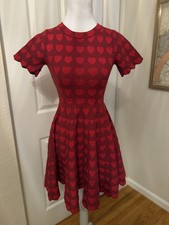 Wisdom Red Skater Sweater  Mini Dress Hearts Size Small