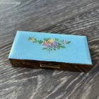 Vintage Trickettes Weisner of Miami Floral Enamel Cigarette Pillbox Case