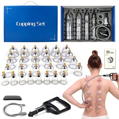 DEFUNX 32 Cups Cupping Therapy Set Professional Pump Acupoint Massage Muscle Rel