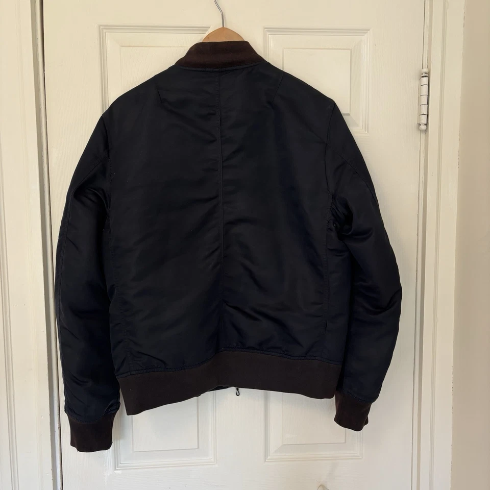 Rag & Bone Men's Black Manston MA-1 Bomber Jacket Size Size M Orange Lining - Image 2 of 4