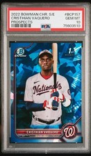 2022 Bowman Chrome Sapphire Cristhian Vaquero 1st RC Nationals PSA 10 Gem Mint