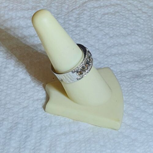 White And Champagne Diamond Ring In 14K White Gold, 1.00ctw - Picture 2 of 4