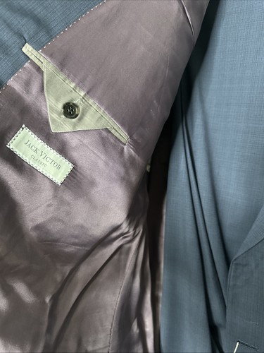 Giacca Jack Victor uomo 56L blu navy tuta 100% lana blazer e pantaloni - fantasia - Foto 5 di 12