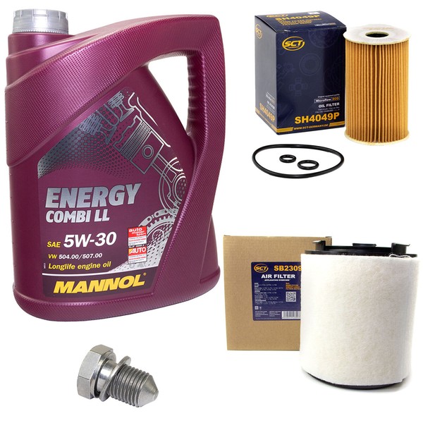 MotoröL Filter Set 5W30 5 Liter + ÖLablassschraube FüR Audi Seat Skoda VW Polo-image