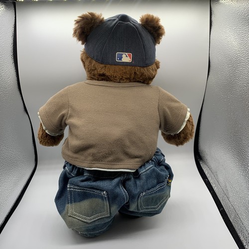 Build A Bear BAB Dark Brown Bear Plush 15" Stuffed Animal Clothing Talk Yankees - Picture 5 of 9