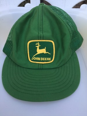 EUCVtg John Deere Green Hat Louisville KY Mfg Trucker Snapback