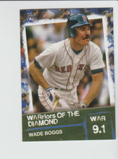 2020 Topps Warriors of the Diamond #WOD-50 Wade Boggs card, Boston Red Sox HOF