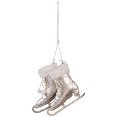 Baumschmuck Christbaumschmuck Schlittschuh Weihnachten silber weiß Clayre & Eef