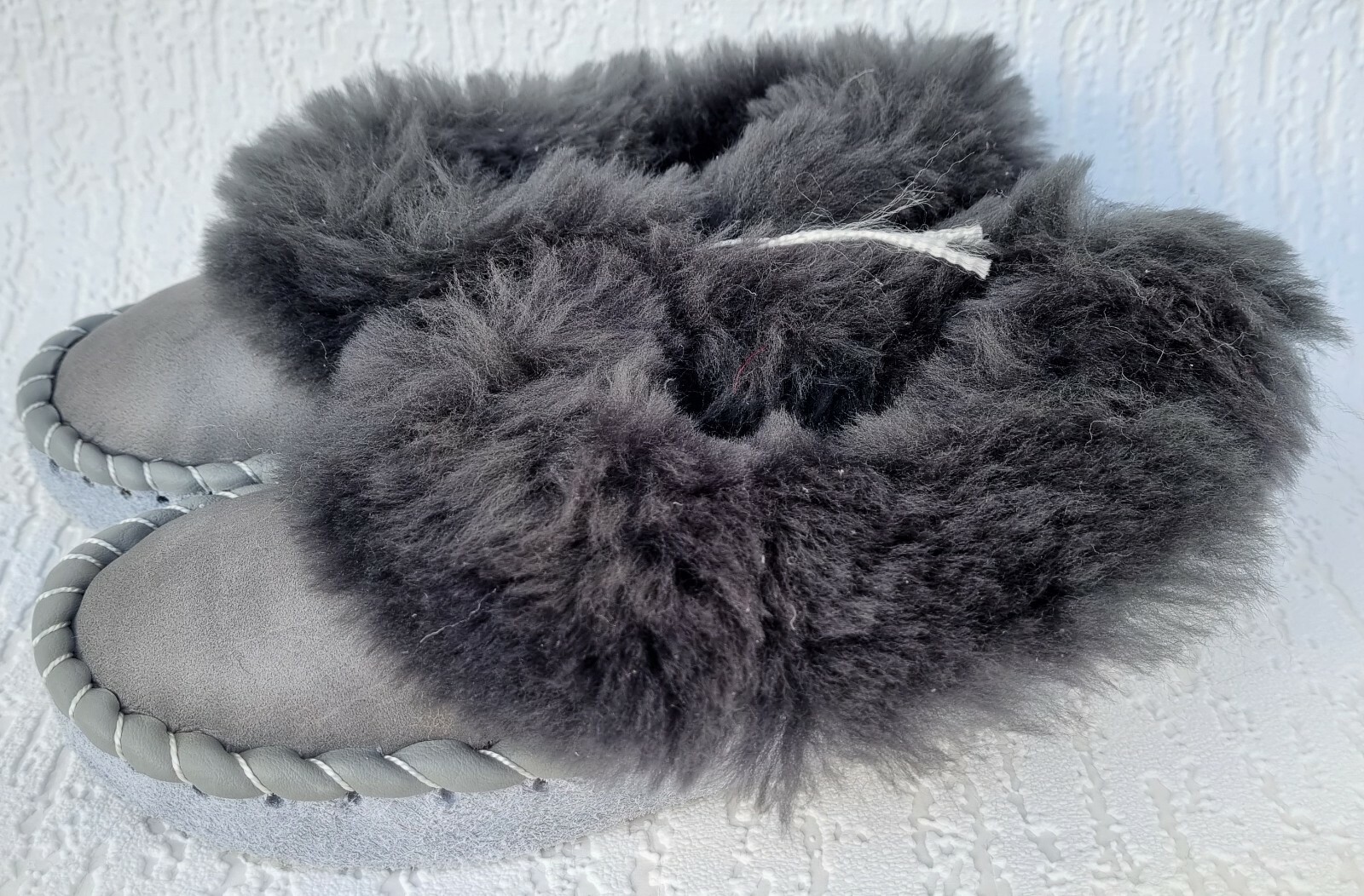 APL LAMMFELL Warme HAUSSCHUHE Gr.32 NEU Schaffell leder (Made in Pol.3 23.375)