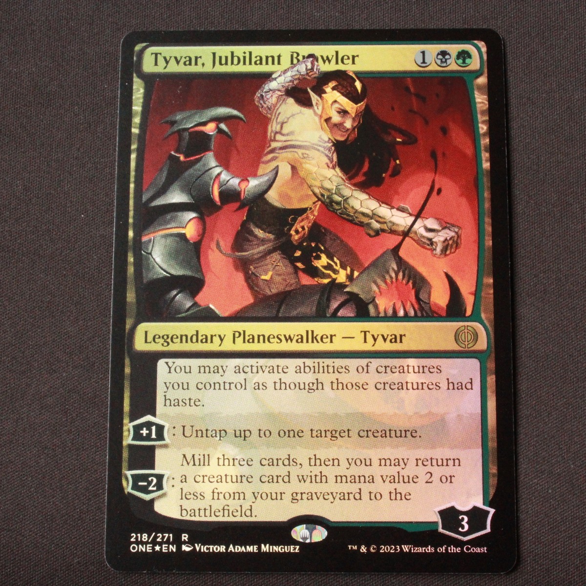 Tyvar, Jubilant Brawler FOIL MTG Phyrexia: All Will Be One Rare 218 NM Tyvar, Jubilant Brawler FOIL MTG Phyrexia: All Will Be One Rare 218 NM