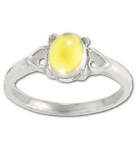 Genuine Citrine Oval Stone Prong Setting 925 Sterling Silver Ring